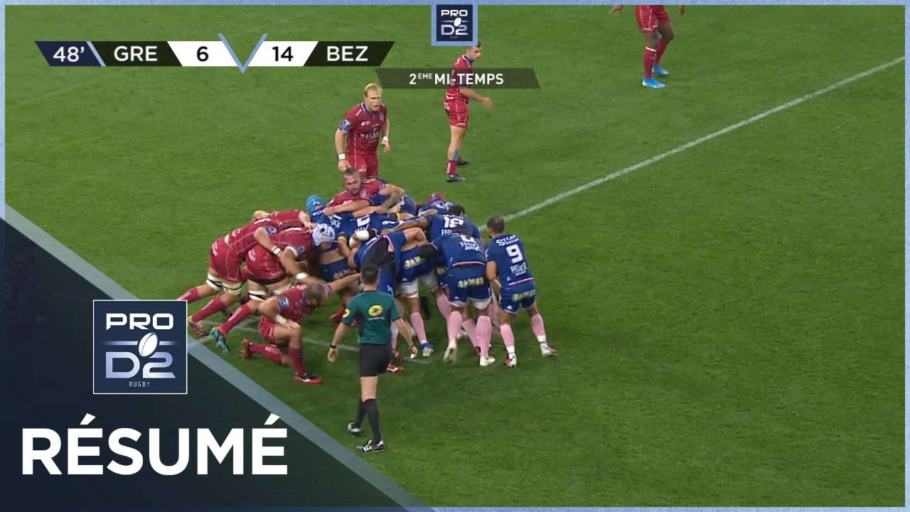 PRO D2 - Résumé FC Grenoble Rugby-AS Béziers Hérault: 19-21 - J07 - Saison 2021/2022