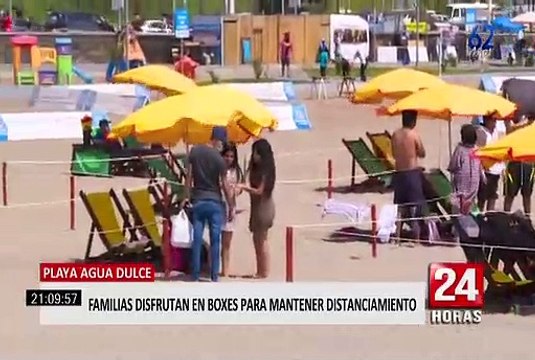 Decenas de familias visitan playa Agua Dulce respetando los protocolos sanitarios