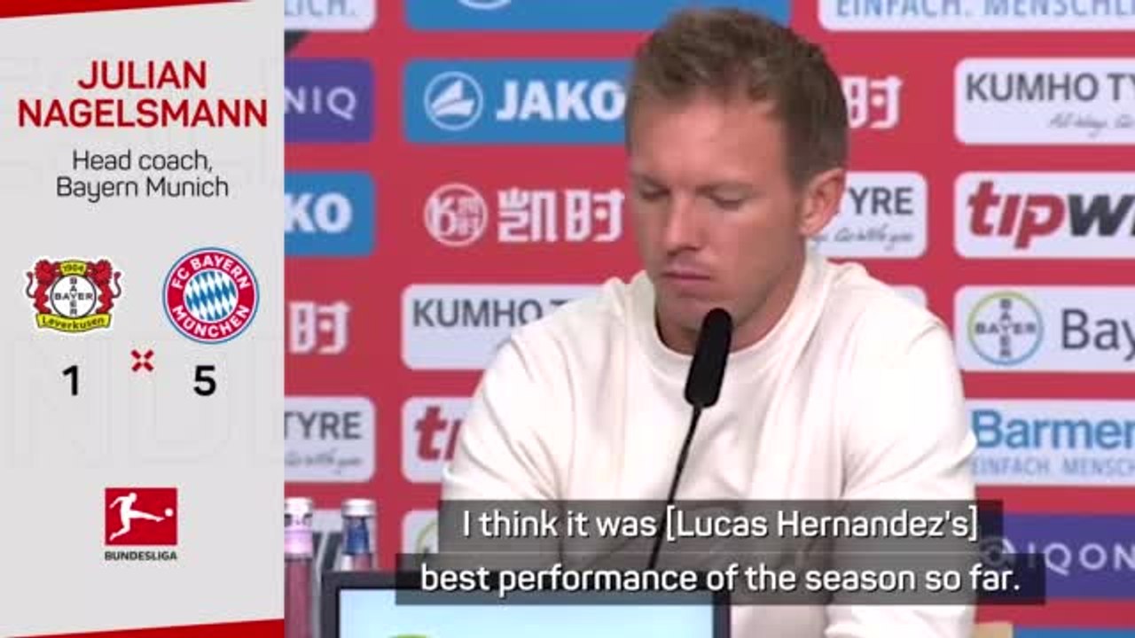 Nagelsmann hails Hernandez after Bayern thrash Leverkusen