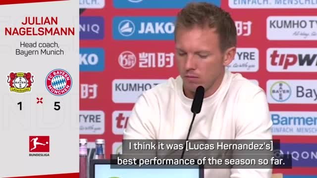 Nagelsmann hails Hernandez after Bayern thrash Leverkusen