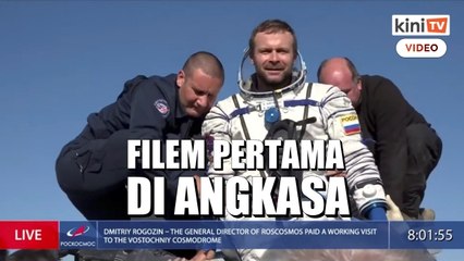 Kru filem Rusia selesai penggambaran filem pertama di angkasa