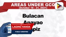Bulacan, Apayao, at Capiz, isasailalim na sa GCQ mula Oct. 18-31