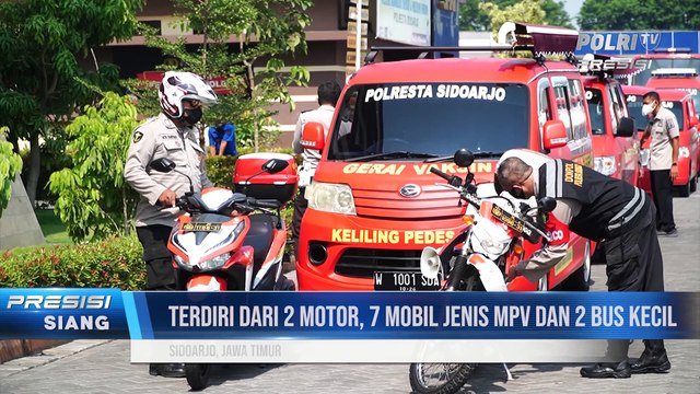 Polresta Sidoarjo Luncurkan Kendaraan Bermotor Vaksinasi Keliling Desa