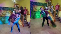 'Illinois parents perform a CRAZY dance routine at son's 6th birthday party'