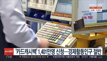 '카드캐시백' 1,401만명 신청…경제활동인구 절반