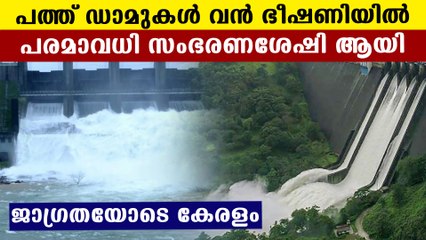 Rise in water level, alert to ten dams in kerala