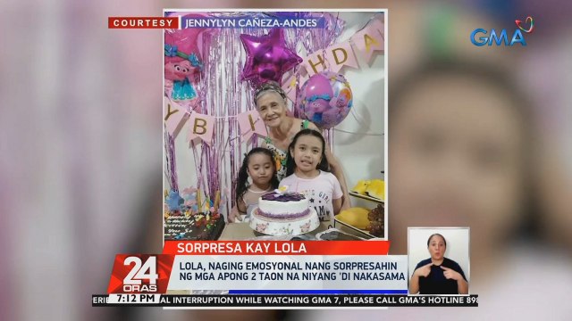 Lola, naging emosyonal nang sorpresahin ng mga apong 2 taon na niyang 'di nakasama | 24 Oras