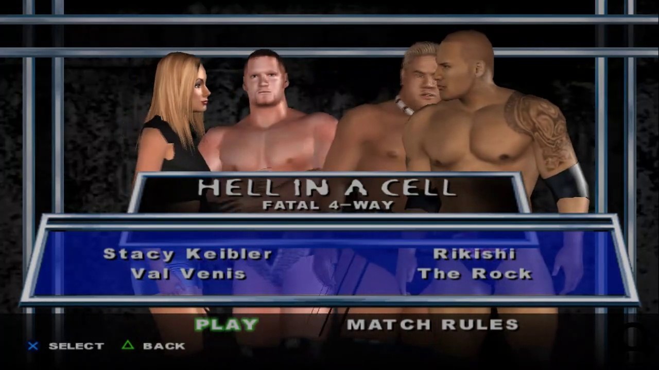 Here Comes the Pain Stacy Keibler(ovr 100) vs Val Venis vs Rikishi vs The Rock
