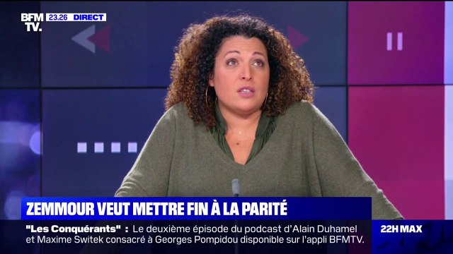 Parité: pour Nora Hamadi, le débat que pose Éric Zemmour est stupide
