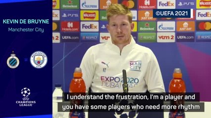 Download Video: De Bruyne 'understands' Sterling's frustration at City rotation