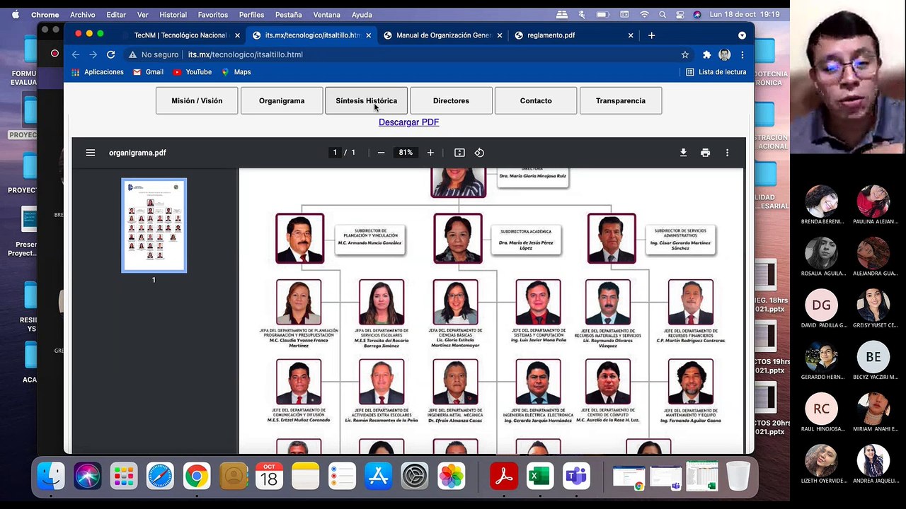 Proyectos 19hrs: Diseño Organizativo y Administrativo