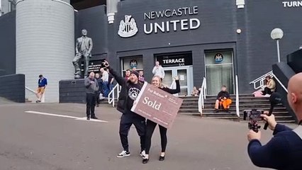 Pat Robson's 'Sold' sign at St. James' Park