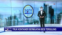 Kontainer Muatan Besi Terguling Picu Kemacetan Tol