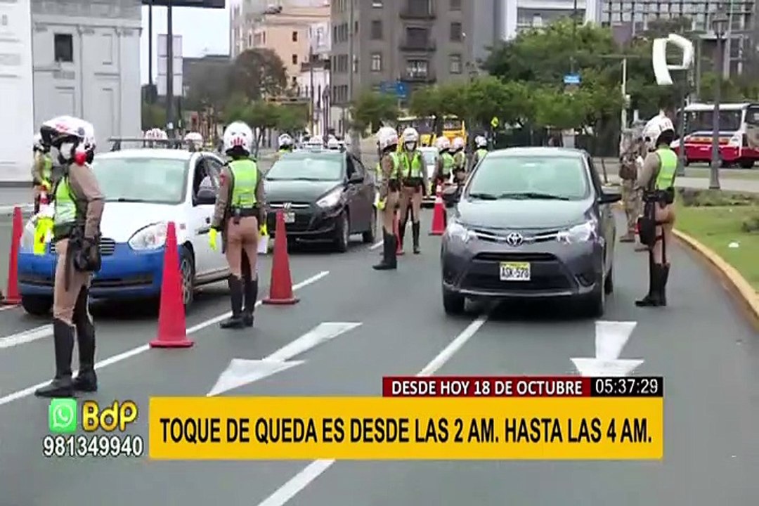 Toque de queda empieza desde hoy desde las 2:00 a.m. hasta las 4:00 a.m.