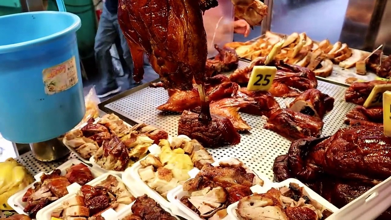 Street Food ||Roasted Chickens Roasted Pork  Amazing Yummy Hong Kong Food.