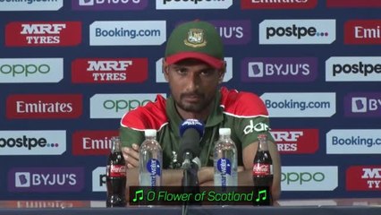 Bangladesh captain drowned out by rowdy rendition of Flower of Scotland