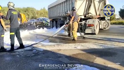 Accidente de un camión junto a La Cartuja