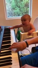 Baby Gus Grooves to Piano Playing