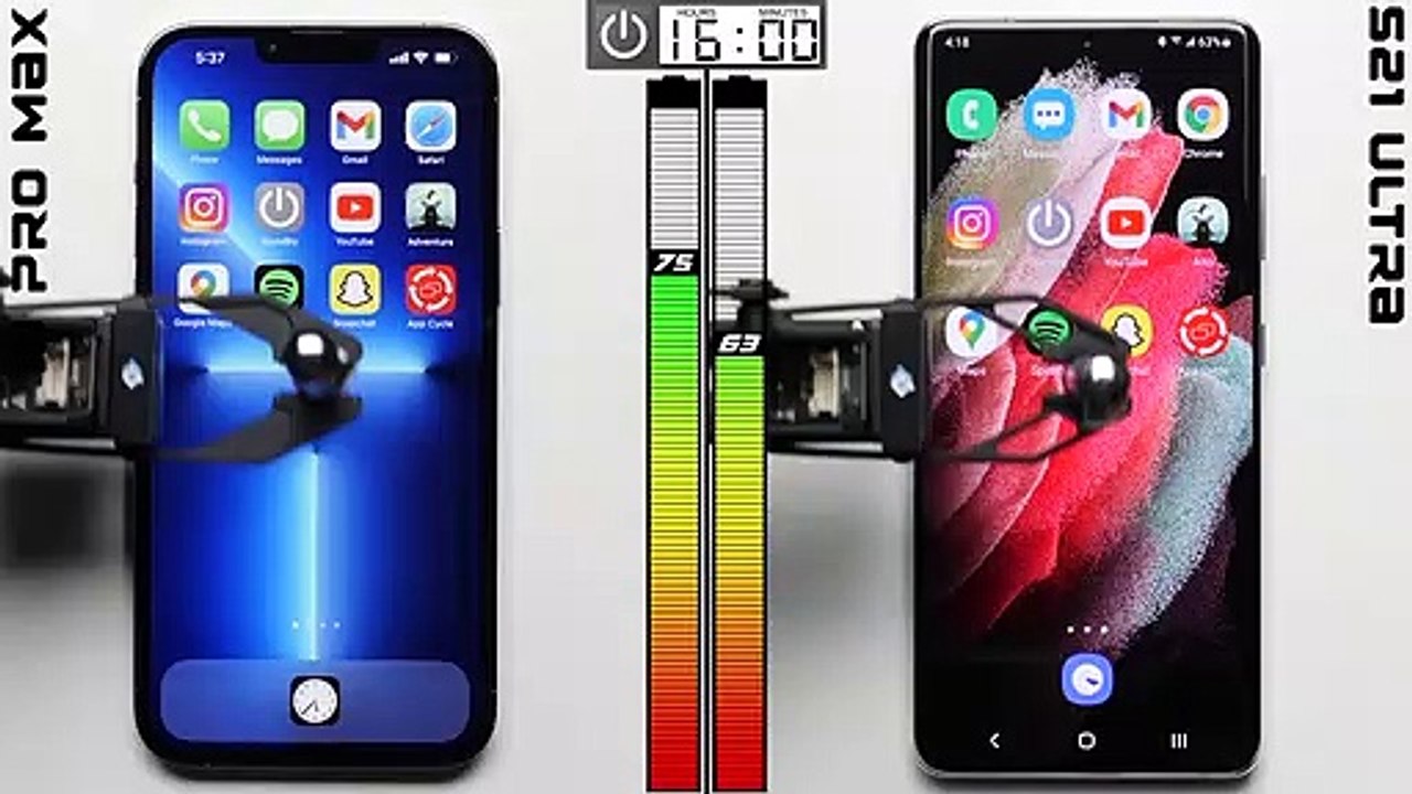 iPhone 13 Pro Max vs Galaxy S21 Ultra Battery Test
