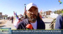 Caminata por la justicia de las víctimas por violencia en Bolivia