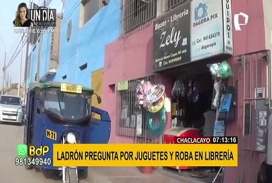 Chaclacayo: ladrón finge ser cliente y roba en librería