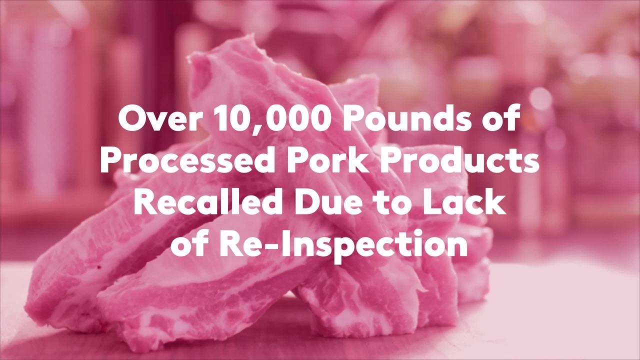 Over 10,000 Pounds of Processed Pork Products Recalled Due to Lack of Re-Inspection