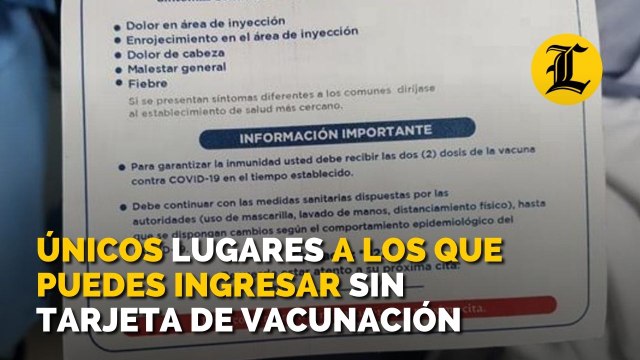 Estos son los únicos lugares a los que puedes ingresar sin tarjeta de vacunación