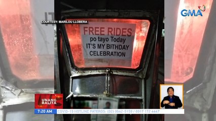 Tricycle driver, nagbigay ng libreng sakay dahil birthday niya | UB