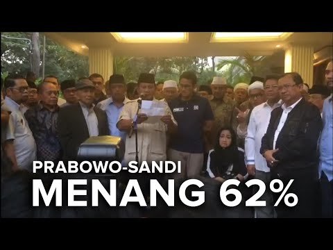 DETIK-DETIK PRABOWO-SANDI DEKLARASI KEMENANGAN 62 PERSEN