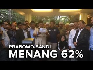 DETIK-DETIK PRABOWO-SANDI DEKLARASI KEMENANGAN 62 PERSEN