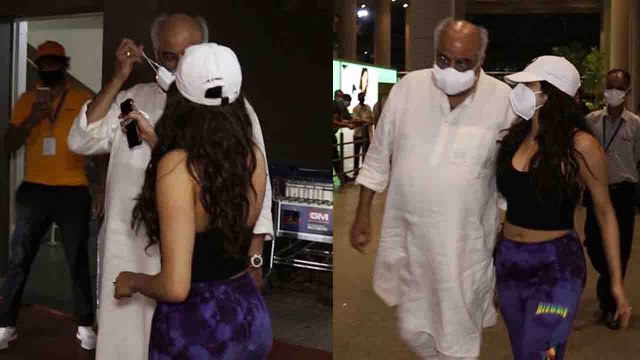 Janhvi Kapoor ने ने Airport पर पापा Boney Kapoor के साथ की ये हरकत, Video हुई Viral। FilmiBeat