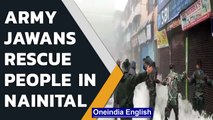 Uttarakhand: Army jawans rescue people from a shop in Nainital, Watch | Oneindia News