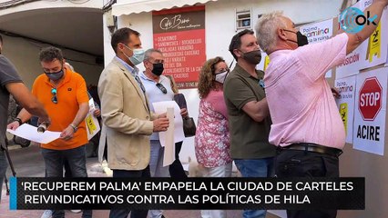 'Recuperem Palma' empapela la ciudad de carteles  reivindicativos contra las políticas de Hila