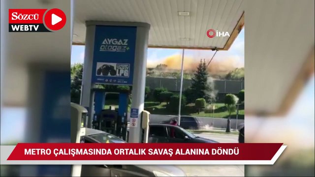 Metro çalışması sırasında patlatma! Ortalık savaş alanına döndü