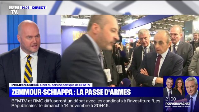 On ne va pas faire la campagne comme ça, ça ne va pas être possible : la mise au point de Philippe Corbé, chef du service politique de BFMTV après la passe d'armes entre Éric Zemmour et Marlène Schiappa
