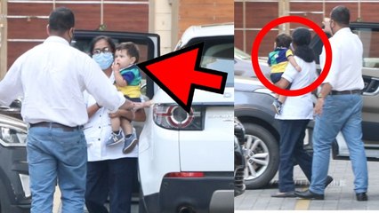 Taimur Ali Khan के बिना Jehangir, Amrita के बेटे की Birthday party में पहुंचे | video | FilmiBeat