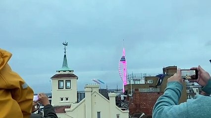 Red Arrows flying above Portsmouth Harbour on Wednesday 20th October 2021