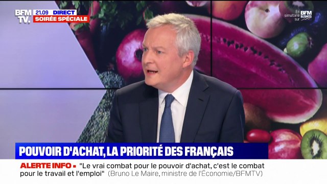 Bruno Le Maire: Ce que ressentent les Français aujourd'hui sur le pouvoir d'achat est le résultat direct d'un choix national de travailler moins depuis plusieurs décennies