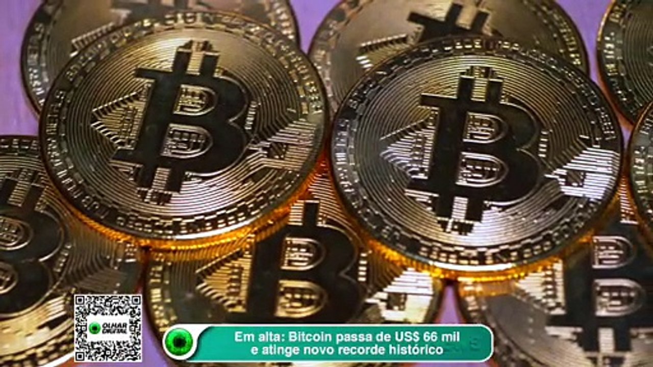 Em alta Bitcoin passa de US$ 66 mil e atinge novo recorde histórico