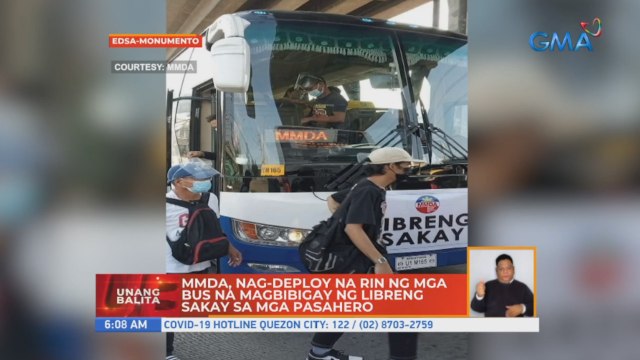 MMDA, nag-deploy na rin ng mga bus na magbibigay ng libreng sakay sa mga pasahero | UB