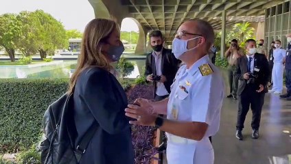 Encontro do Almirante  Paulo Renato Rohwer, Comandante da Escola Superior de Defesa (ESD), com a Juíza Renata Gil, Presidente da Associação dos Magistrados Brasileiros (AMB)