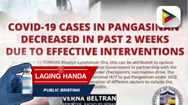 Kaso ng COVID-19 sa lalawigan ng Pangasinan, nakitaan ng pagbaba sa loob ng dalawang linggo