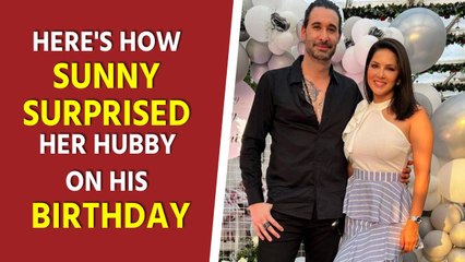 Here's how Sunny surprised her hubby on his birthday