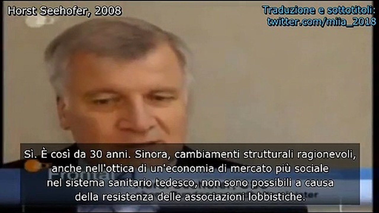 2008 - Dichiarazione del ministro tedesco Seehofer
