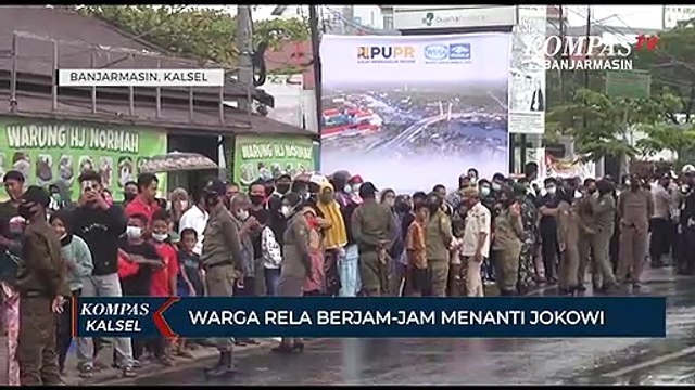 Sejak Pagi, Warga Antusias Tunggu Kedatangan Presiden Jokowi untuk Resmikan Jembatan Sei Alalak