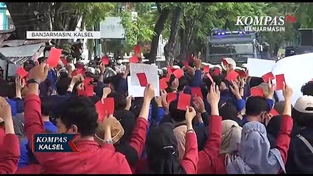 Mahasiswa Demo Saat Jokowi Berkunjung Ke Kalsel, Tuntut Evaluasi 7 Tahun Kepemimpinan