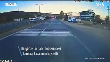 Kaza Anı Halk Otobüsü Kamerasına Yansıdı