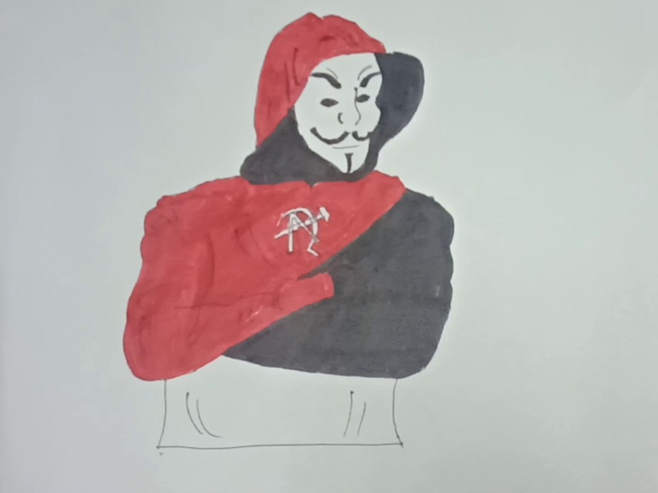 Anoynomous hacker drawing