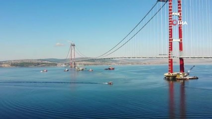 Dev platform 57 metre suya batırılarak 1915 Çanakkale Köprüsü altından çıkarıldı