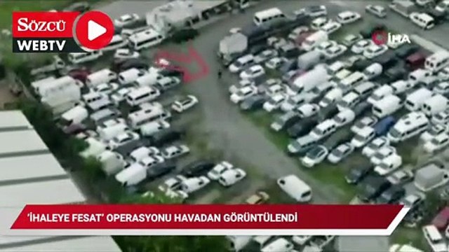 Kartal’daki “ihaleye fesat” operasyonu havadan görüntülendi